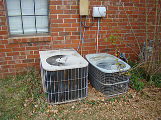 two outdoor units replacement client installation before