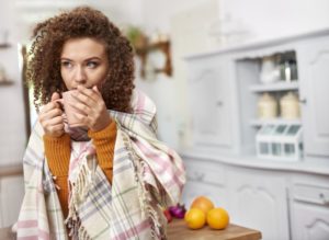 Furnace Keeping Woman Warm